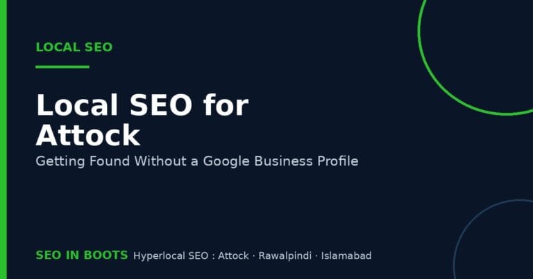 Local SEO for Attock businesses featured image, SEO In Boots branded graphic