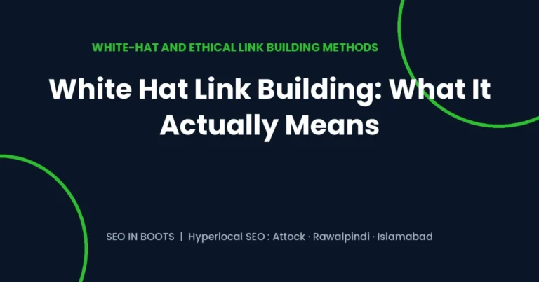 White hat link building illustration, SEO In Boots